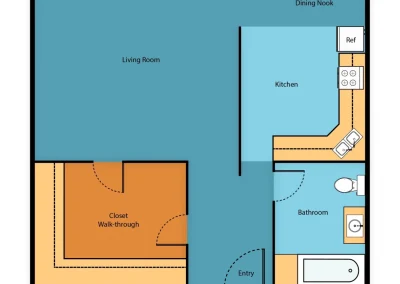 Stockbridge Apartments Ox1a, Studio, 349 Sq.Ft.