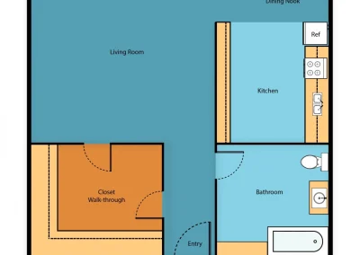 Stockbridge Apartments Ox1b, Studio, 362 Sq.Ft.