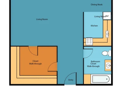 Stockbridge Apartments Ox1c, Studio, 376 Sq.Ft.