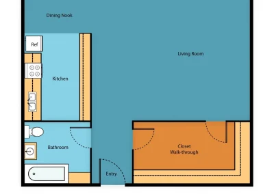 Stockbridge Apartments Ox1e, Studio, 380 Sq.Ft.